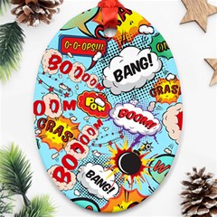 Comic Pattern Oval Ornament (two Sides) by Bigfootshirtshop