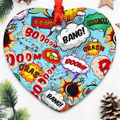 Comic Pattern Heart Ornament (two Sides) by Bigfootshirtshop