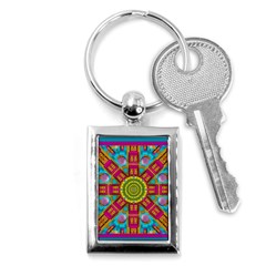 Sunny And Bohemian Sun Shines In Colors Key Chains (rectangle)  by pepitasart