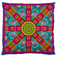 Sunny And Bohemian Sun Shines In Colors Large Cushion Case (two Sides) by pepitasart