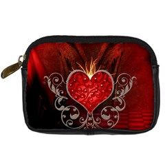 Wonderful Heart With Wings, Decorative Floral Elements Digital Camera Cases by FantasyWorld7