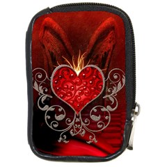 Wonderful Heart With Wings, Decorative Floral Elements Compact Camera Cases by FantasyWorld7