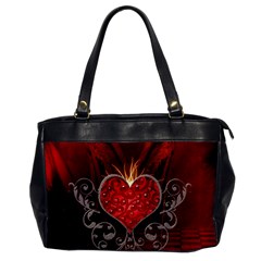 Wonderful Heart With Wings, Decorative Floral Elements Office Handbags by FantasyWorld7