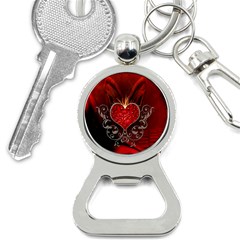 Wonderful Heart With Wings, Decorative Floral Elements Bottle Opener Key Chains by FantasyWorld7