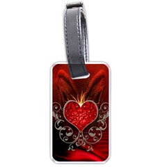 Wonderful Heart With Wings, Decorative Floral Elements Luggage Tags (one Side)  by FantasyWorld7