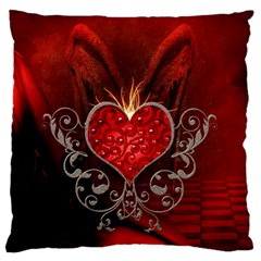 Wonderful Heart With Wings, Decorative Floral Elements Standard Flano Cushion Case (one Side) by FantasyWorld7