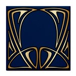 art nouveau,vintage,floral,belle époque,elegant,blue,gold,art deco,modern,trendy Tile Coasters Front