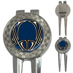 art nouveau,vintage,floral,belle époque,elegant,blue,gold,art deco,modern,trendy 3-in-1 Golf Divots Front