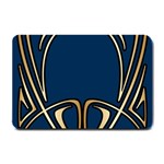 art nouveau,vintage,floral,belle époque,elegant,blue,gold,art deco,modern,trendy Small Doormat  24 x16  Door Mat