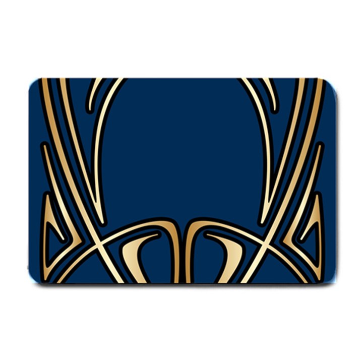 art nouveau,vintage,floral,belle époque,elegant,blue,gold,art deco,modern,trendy Small Doormat 