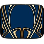 art nouveau,vintage,floral,belle époque,elegant,blue,gold,art deco,modern,trendy Double Sided Fleece Blanket (Mini)  35 x27  Blanket Front