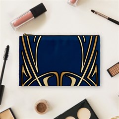 Art Nouveau,vintage,floral,belle Époque,elegant,blue,gold,art Deco,modern,trendy Cosmetic Bag (medium)  by NouveauDesign