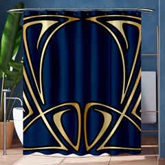 Art Nouveau,vintage,floral,belle Époque,elegant,blue,gold,art Deco,modern,trendy Shower Curtain 60  X 72  (medium)  by NouveauDesign