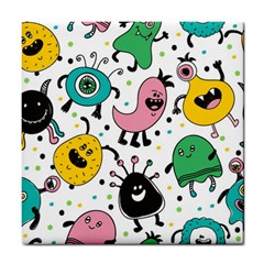 Cute And Fun Monsters Pattern Tile Coasters by Bigfootshirtshop