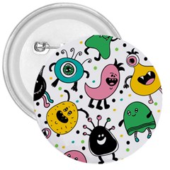 Cute And Fun Monsters Pattern 3  Buttons by Bigfootshirtshop