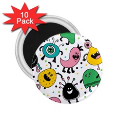 Cute And Fun Monsters Pattern 2 25  Magnets (10 Pack)  by Bigfootshirtshop