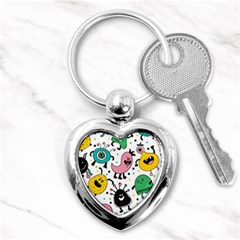 Cute And Fun Monsters Pattern Key Chains (heart)  by Bigfootshirtshop