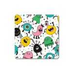 Cute And Fun Monsters Pattern Square Magnet Front