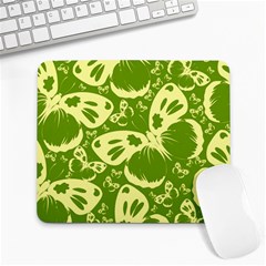 Pale Green Butterflies Pattern Large Mousepads by Bigfootshirtshop