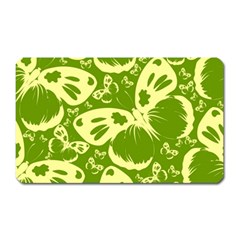 Pale Green Butterflies Pattern Magnet (rectangular) by Bigfootshirtshop