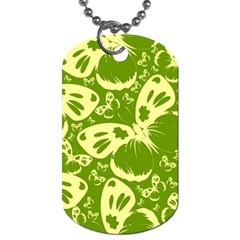 Pale Green Butterflies Pattern Dog Tag (one Side) by Bigfootshirtshop