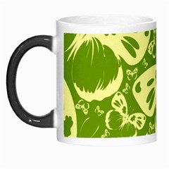 Pale Green Butterflies Pattern Morph Mugs by Bigfootshirtshop