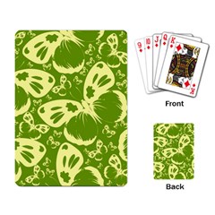 Pale Green Butterflies Pattern Playing Card by Bigfootshirtshop