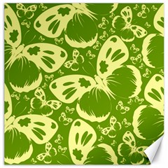 Pale Green Butterflies Pattern Canvas 20  X 20   by Bigfootshirtshop