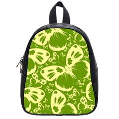 Pale Green Butterflies Pattern School Bag (small) by Bigfootshirtshop