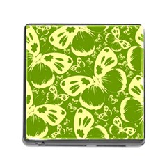 Pale Green Butterflies Pattern Memory Card Reader (square) by Bigfootshirtshop