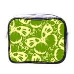 Pale Green Butterflies Pattern Mini Toiletries Bags Front