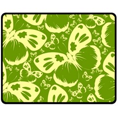 Pale Green Butterflies Pattern Fleece Blanket (medium)  by Bigfootshirtshop