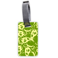 Pale Green Butterflies Pattern Luggage Tags (one Side)  by Bigfootshirtshop