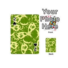 Pale Green Butterflies Pattern Playing Cards 54 (mini)  by Bigfootshirtshop