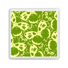 Pale Green Butterflies Pattern Memory Card Reader (square)  by Bigfootshirtshop