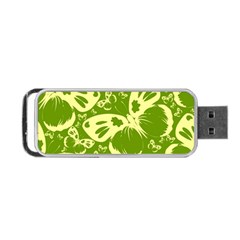 Pale Green Butterflies Pattern Portable Usb Flash (one Side) by Bigfootshirtshop