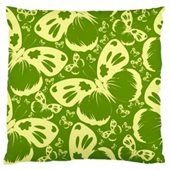 Pale Green Butterflies Pattern Large Flano Cushion Case (one Side) by Bigfootshirtshop