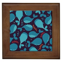 Blue Whale Pattern Framed Tiles by Bigfootshirtshop