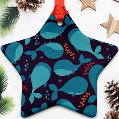 Blue Whale Pattern Ornament (star) by Bigfootshirtshop