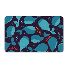 Blue Whale Pattern Magnet (rectangular) by Bigfootshirtshop