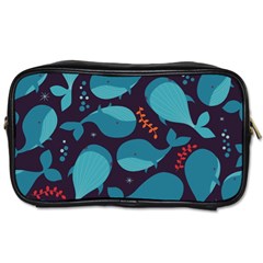 Blue Whale Pattern Toiletries Bags by Bigfootshirtshop