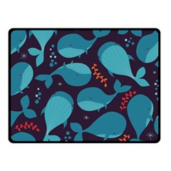 Blue Whale Pattern Fleece Blanket (small) by Bigfootshirtshop