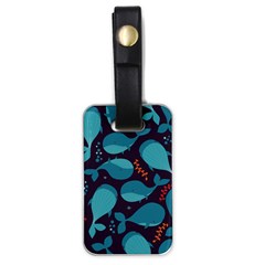 Blue Whale Pattern Luggage Tags (one Side)  by Bigfootshirtshop