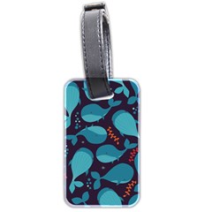 Blue Whale Pattern Luggage Tags (two Sides) by Bigfootshirtshop