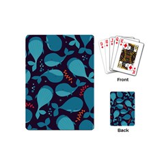 Blue Whale Pattern Playing Cards (mini)  by Bigfootshirtshop