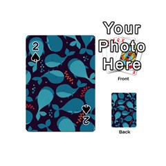 Blue Whale Pattern Playing Cards 54 (mini)  by Bigfootshirtshop