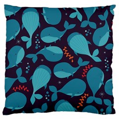 Blue Whale Pattern Standard Flano Cushion Case (one Side) by Bigfootshirtshop