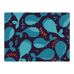 Blue Whale Pattern Double Sided Flano Blanket (mini)  by Bigfootshirtshop