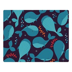 Blue Whale Pattern Double Sided Flano Blanket (large)  by Bigfootshirtshop