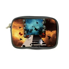 Music, Piano With Birds And Butterflies Coin Purse